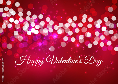 Happy Valintines Day background with bokeh lights, vector illustration photo