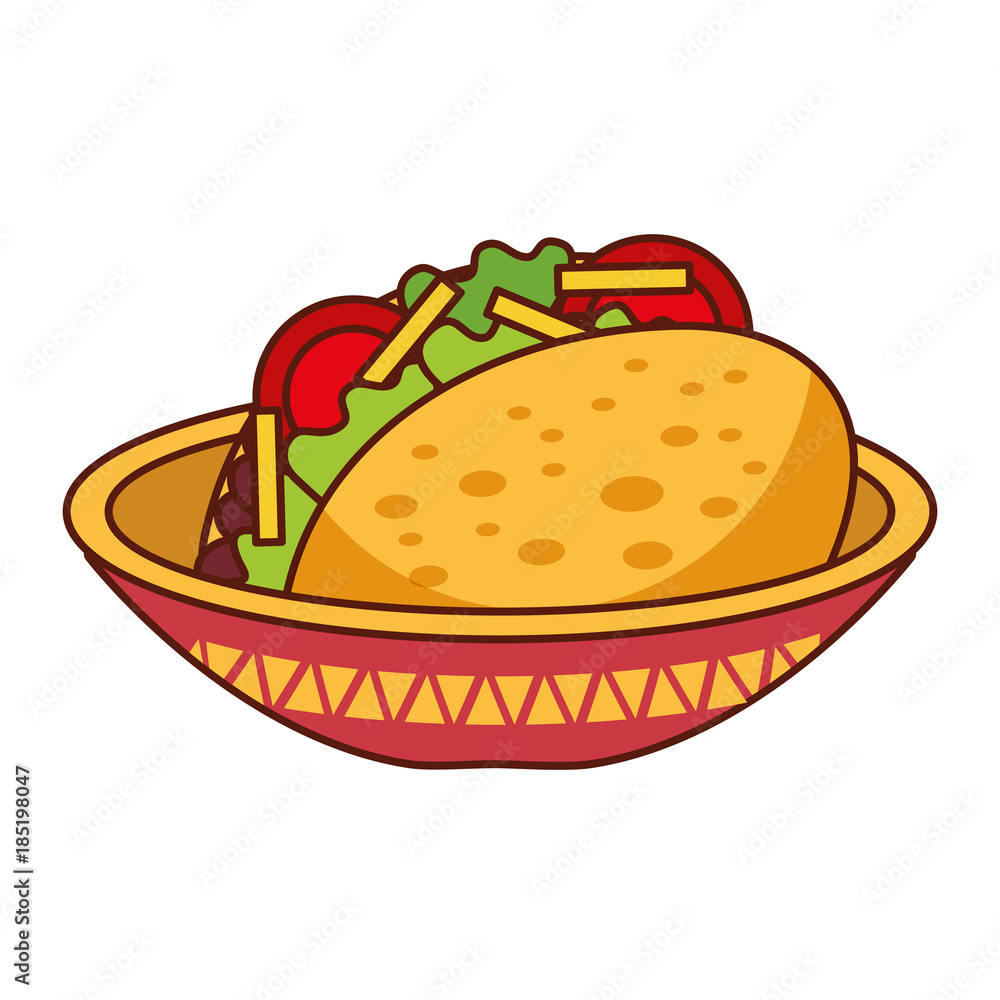 dish with delicious mexican food tacos vector illustration design dish with delicious mexican food tacos vector illustration design