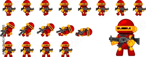 Robot Game Character Animated