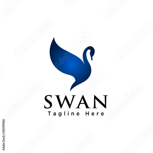 Fototapeta Naklejka Na Ścianę i Meble -  simple Abstract swan logo