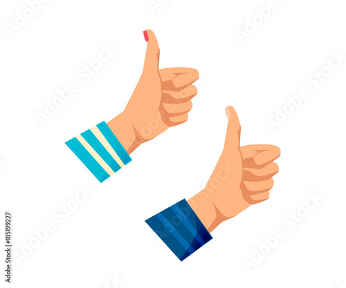 Men's, women s hands with gestures. Sign class, good, peace, world.