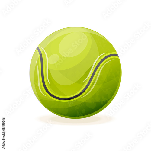 Fototapeta Naklejka Na Ścianę i Meble -  Realistic ball for big tennis, close-up. Sports equipment, competitions, hobbies.