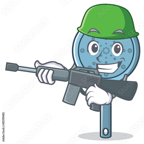 Army skimmer utensil character cartoon