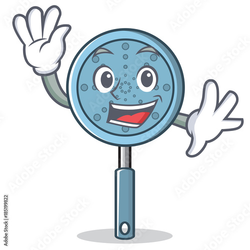 Waving skimmer utensil character cartoon