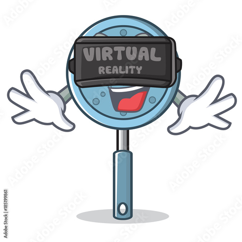 With virtual reality skimmer utensil character cartoon