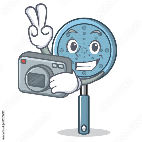 Photographer skimmer utensil character cartoon
