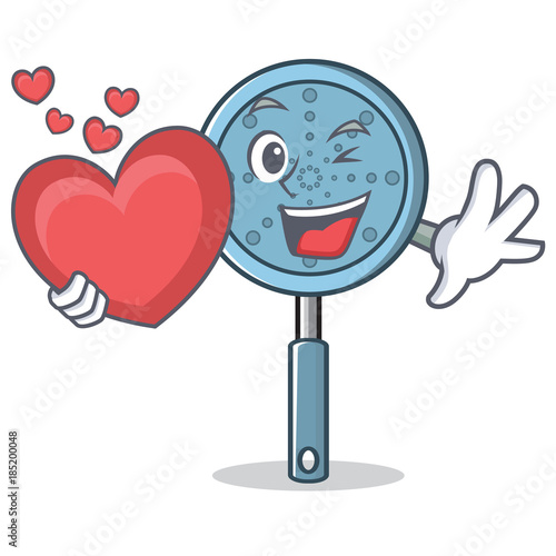 With heart skimmer utensil character cartoon