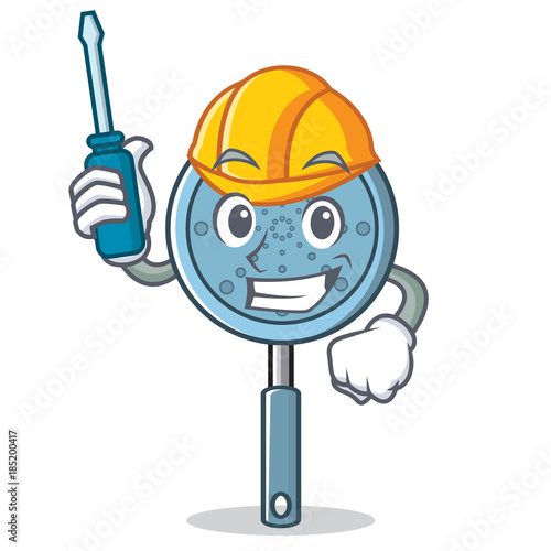 Automotive skimmer utensil character cartoon