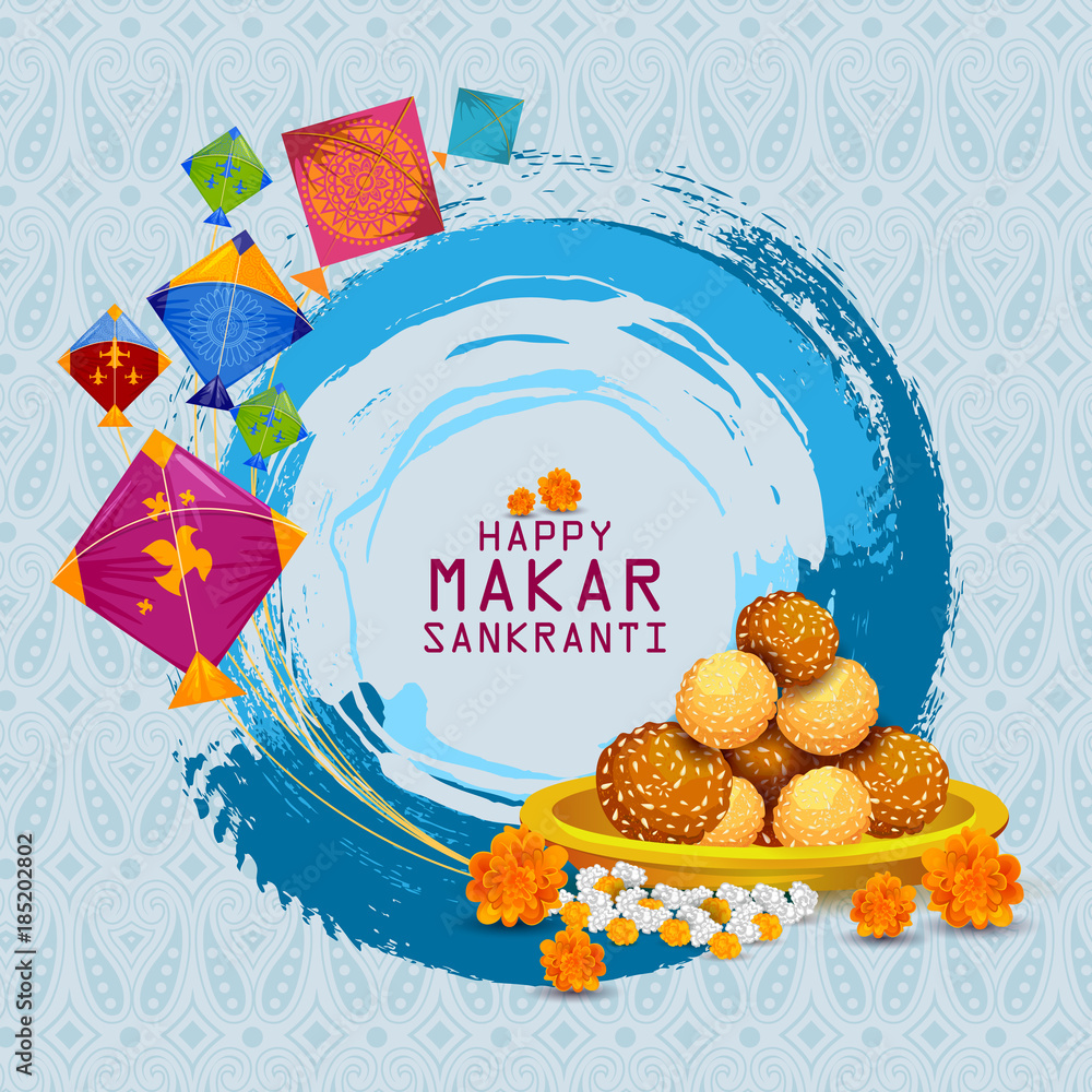 Fototapeta premium Happy Makar Sankranti background