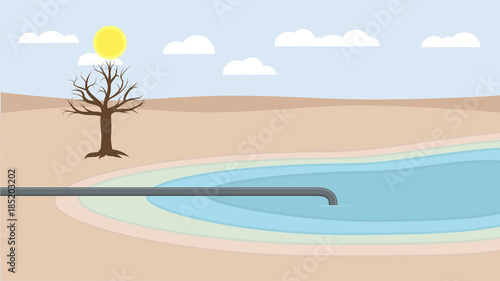Trockenheit Flat Design Icon