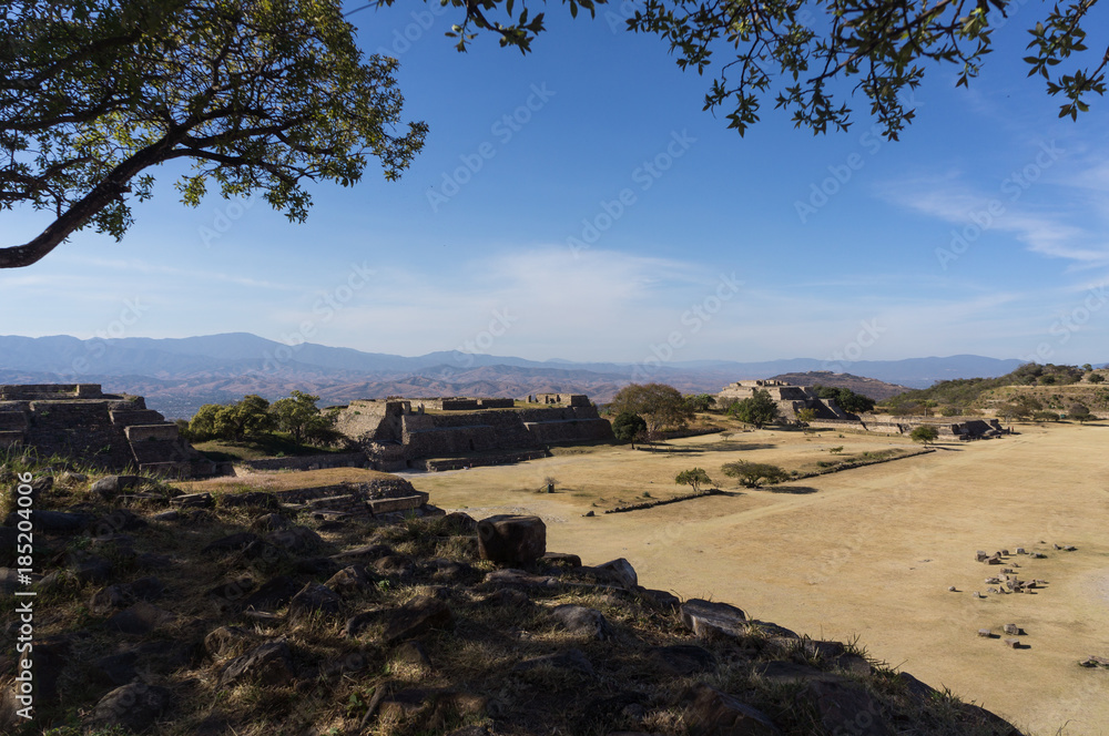 Obraz premium Site archéologique de Monte Albán, Oaxaca, Mexique