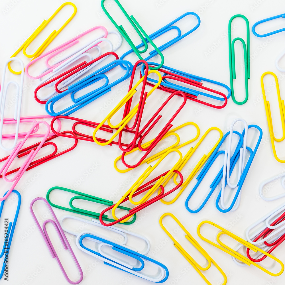 Metal paper clip isolated on a white background Metal paper clip isolated on a white background