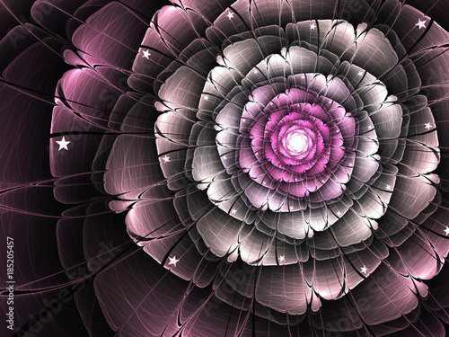 Glossy pink fractal flower  digital artwork for creative graphic design