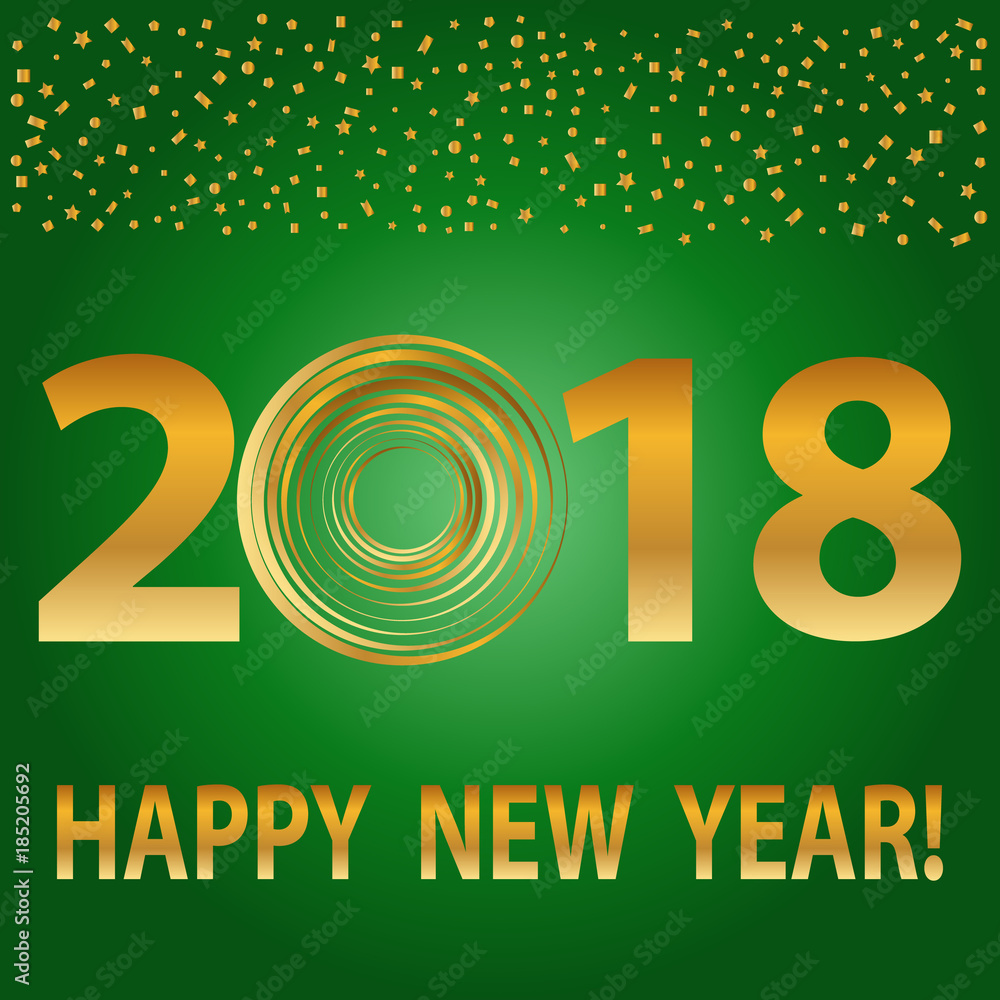 Happy New Year 2018 text design. Vector 2018 Happy New Year and christmas elements. Happy New Year 2018 text design. Vector 2018 Happy New Year and christmas elements.