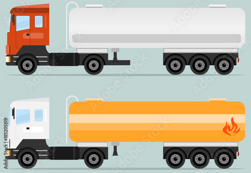 Tank truck, tanker icon. A realistic tank truck.