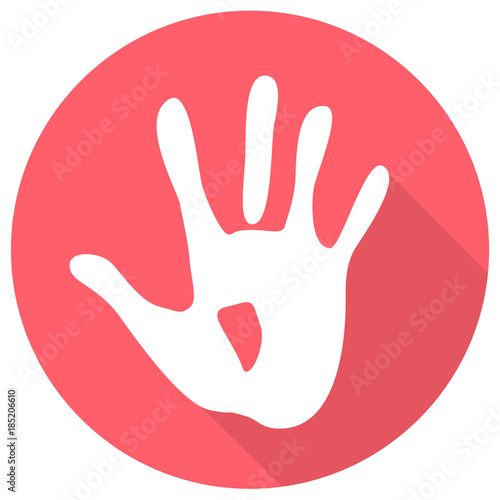 Hand Abdruck Flat Design Icon