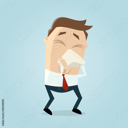 runny nose and handkerchief clipart