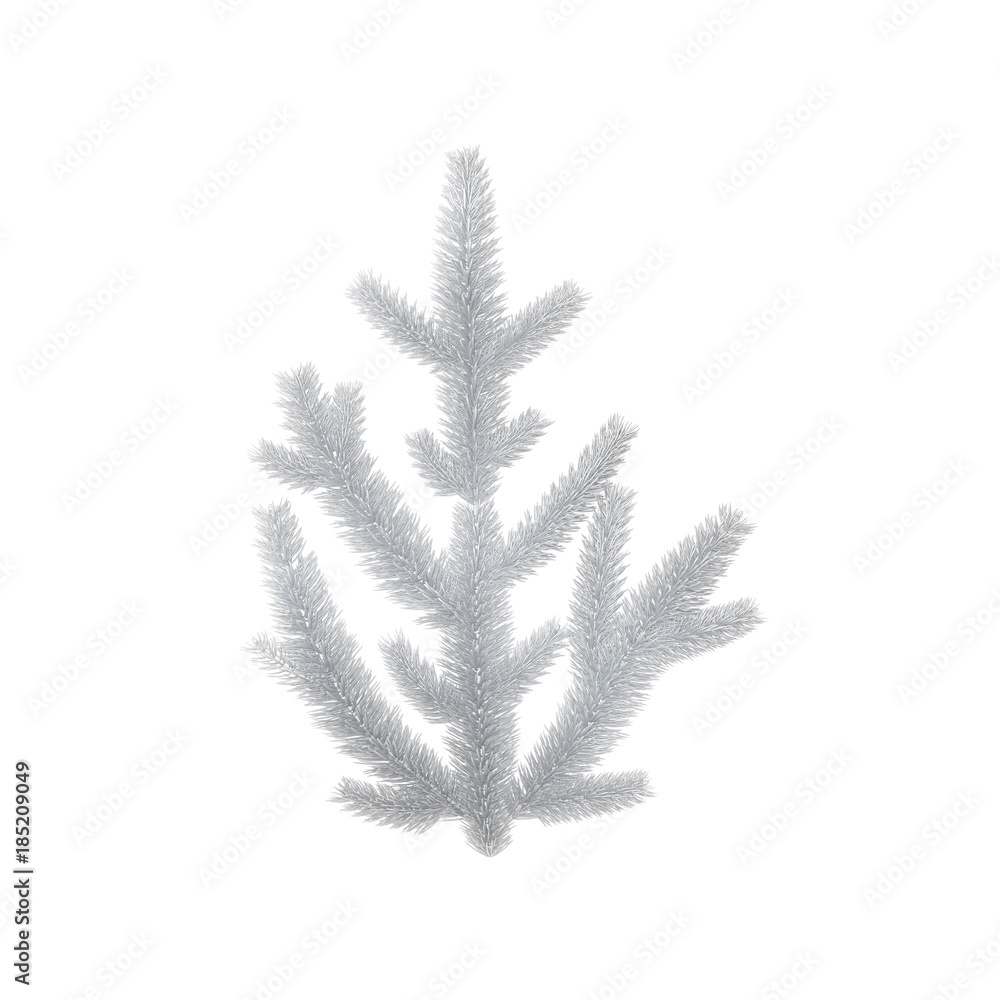 Isolated white branch for Christmas decoration Isolated white branch for Christmas decoration