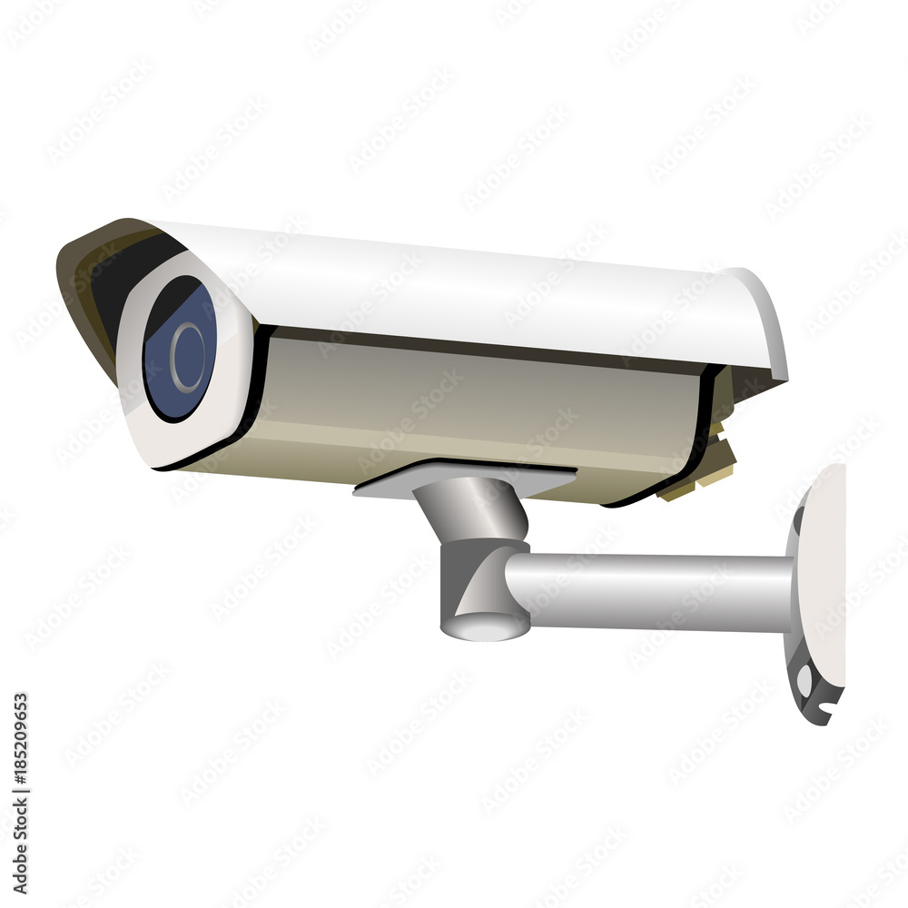 CCTV camera for outdoor surveillance system. Realistic vector illustration isolated on white background. CCTV camera for outdoor surveillance system. Realistic vector illustration isolated on white background.
