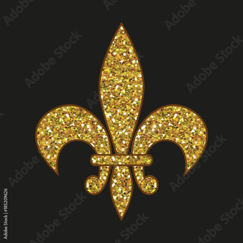 Beautiful fleur de lis with shimmer texture