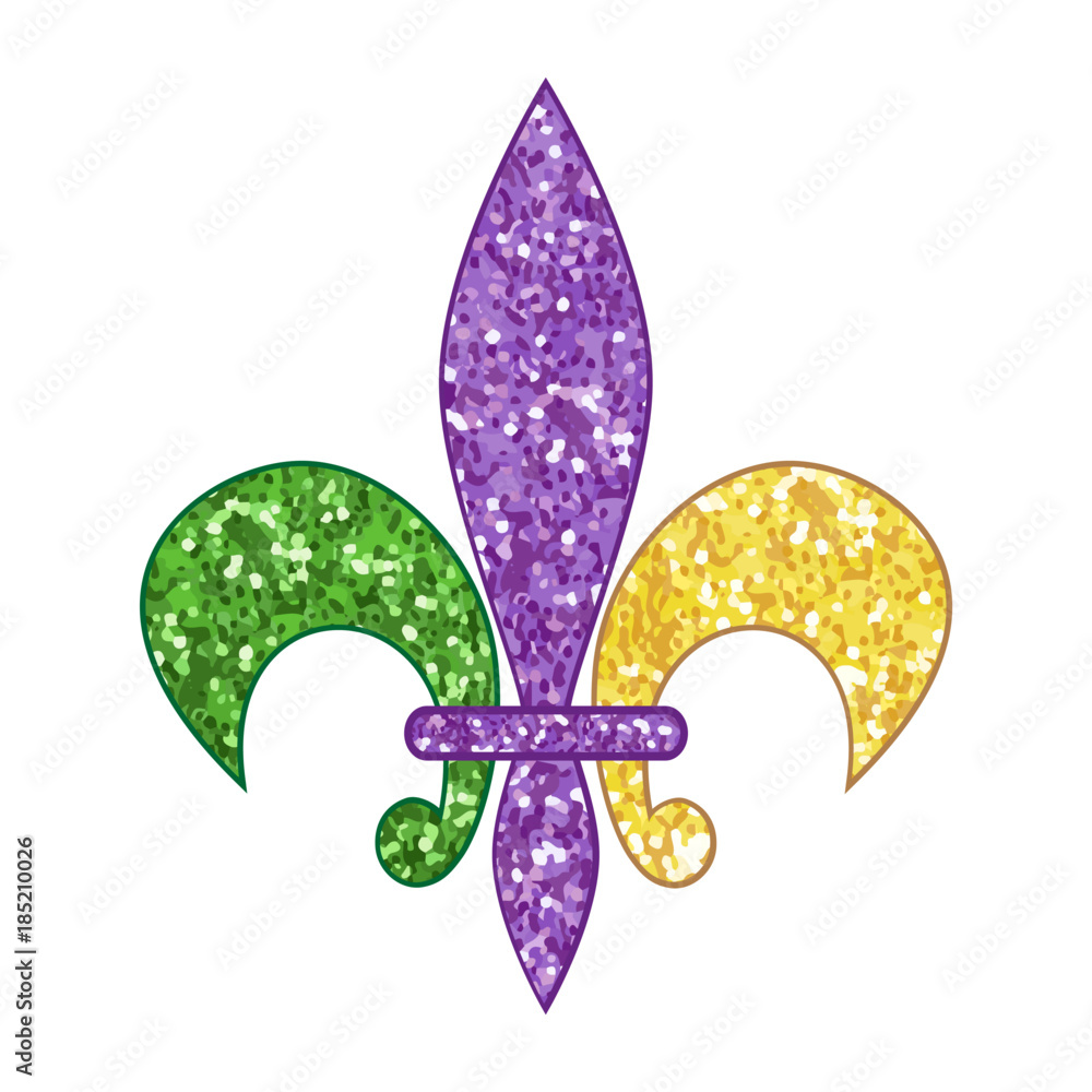 Beautiful fleur de lis with shimmer texture - obrazy, fototapety, plakaty 