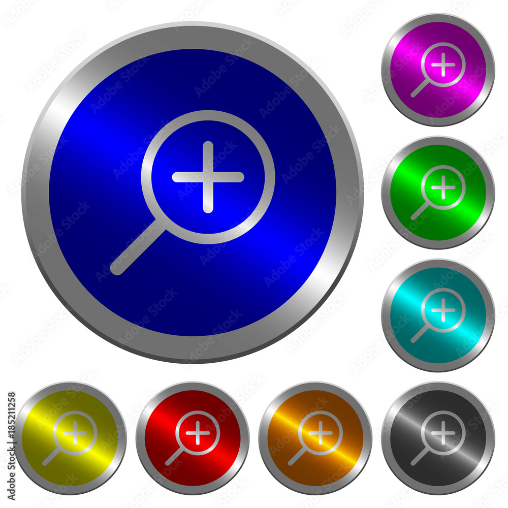 Zoom in luminous coin-like round color buttons Zoom in luminous coin-like round color buttons