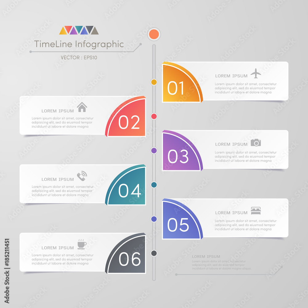 Timeline infographics design template with icons, process diagram, vector eps10 illustration Timeline infographics design template with icons, process diagram, vector eps10 illustration
