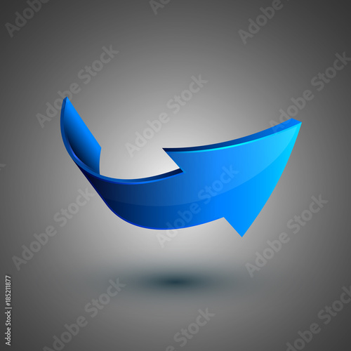 Free Download Blue 3d arrow, vector - GFXLoad