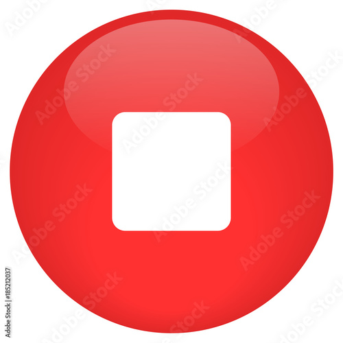 stop button glossy vector