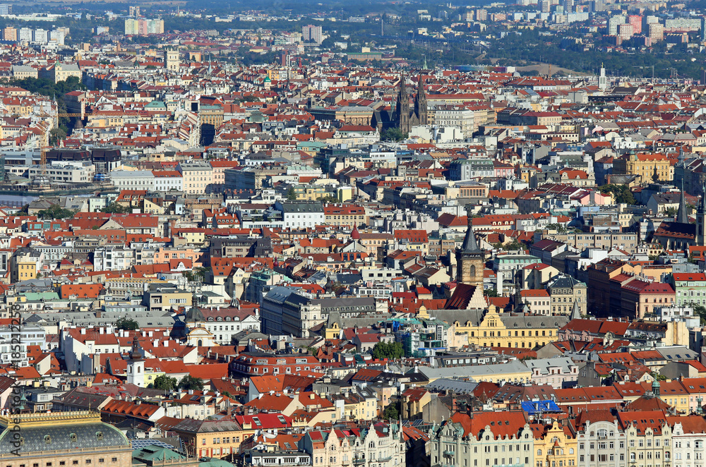 Prague is the capital of Czech Republic in Europe with many houses and palaces