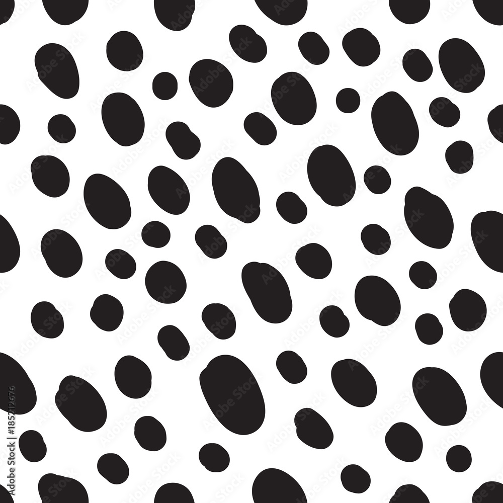 Black dots abstract seamless pattern. Hand painted seamless spots backdrop. Vector background Black dots abstract seamless pattern. Hand painted seamless spots backdrop. Vector background