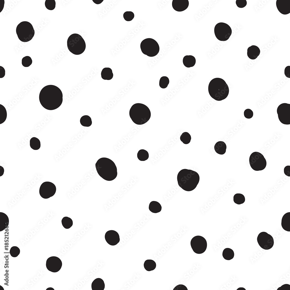 Black dots abstract seamless pattern. Hand painted seamless spots backdrop. Vector background Black dots abstract seamless pattern. Hand painted seamless spots backdrop. Vector background
