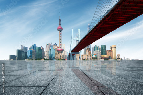 Photography Modern metropolis skyline, Shanghai, China, Shanghai panorama.