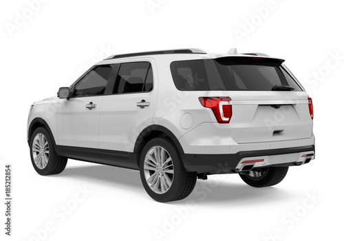 Silver SUV Car Isolated