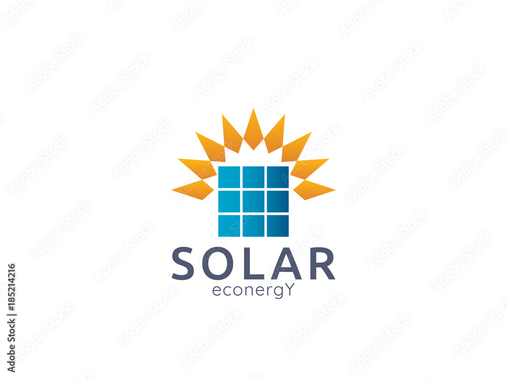 Solar panel energy logo icon. zero waste concept design Solar panel energy logo icon. zero waste concept design