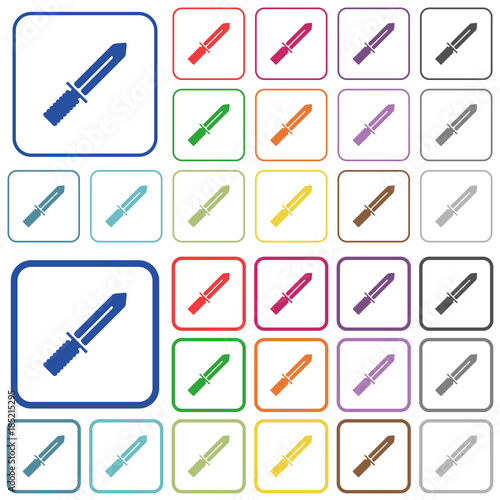 Knife outlined flat color icons