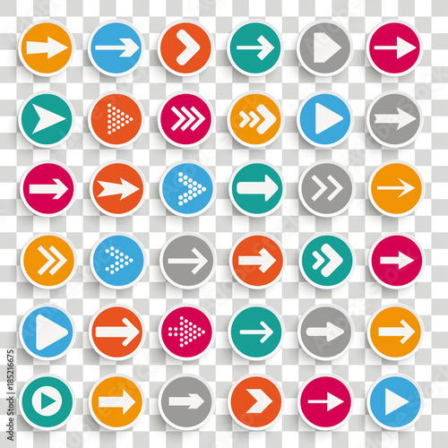 36 Paper Circles Arrows Set Transparent