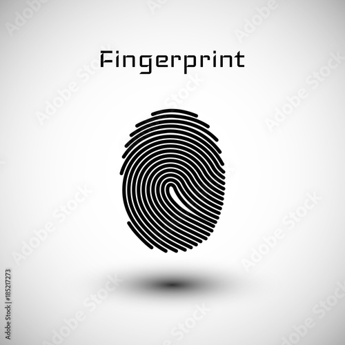 Finger-print Scanning Identification System. Biometric Authorization and Business Security Concept. Vector illustration
