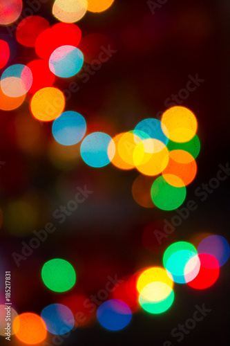 Christmas texture bokeh from a garland. New Year's bokeh. Garland lights