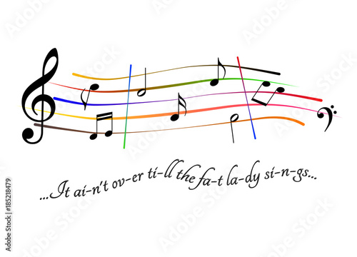 Fotografia Musical score It ain't over till the fat lady sings