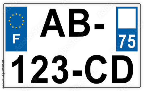 Plaque d’immatriculation Française
