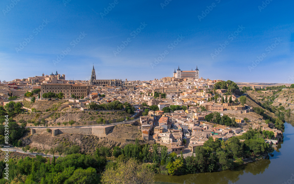 Panoramic view of old town Toledo in Spain