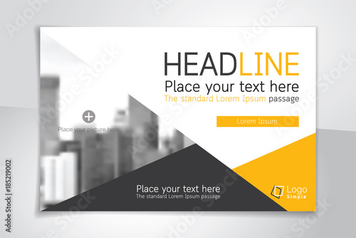 Horizontal vector background template for page covers, flyers, leaflets or advertising billboards