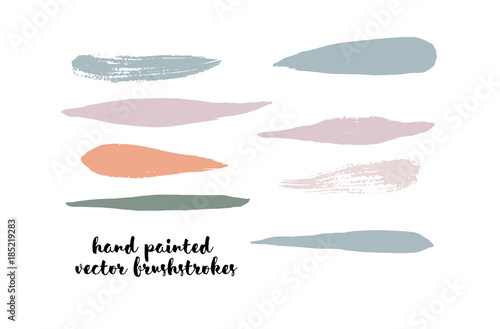 Graffiti Lines. Hand Painted Blue Buttons  Turquoise Highlights. Vector Brushstrokes or Banners. Textured Doodles or Smears. Background Turquoise Swatch Collection Vintage Logo Element. Scribble Paint