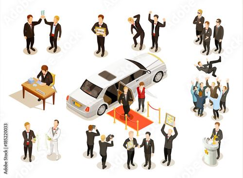 Music Award Ceremony Isometric Icons Collection 