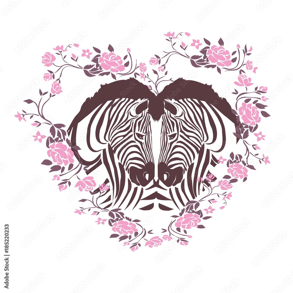 Fototapeta premium cute zebra i love you forever card