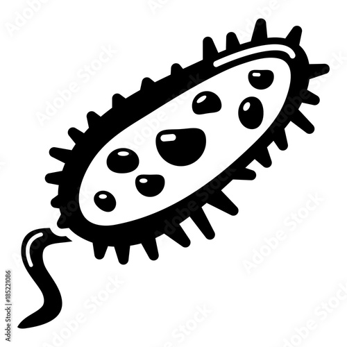 Microbe icon, simple black style
