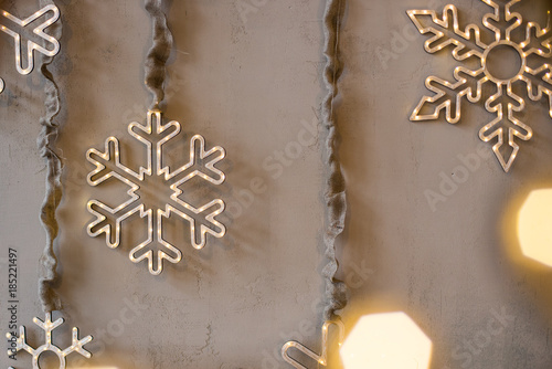 Snowflakes and blurry background, bokeh