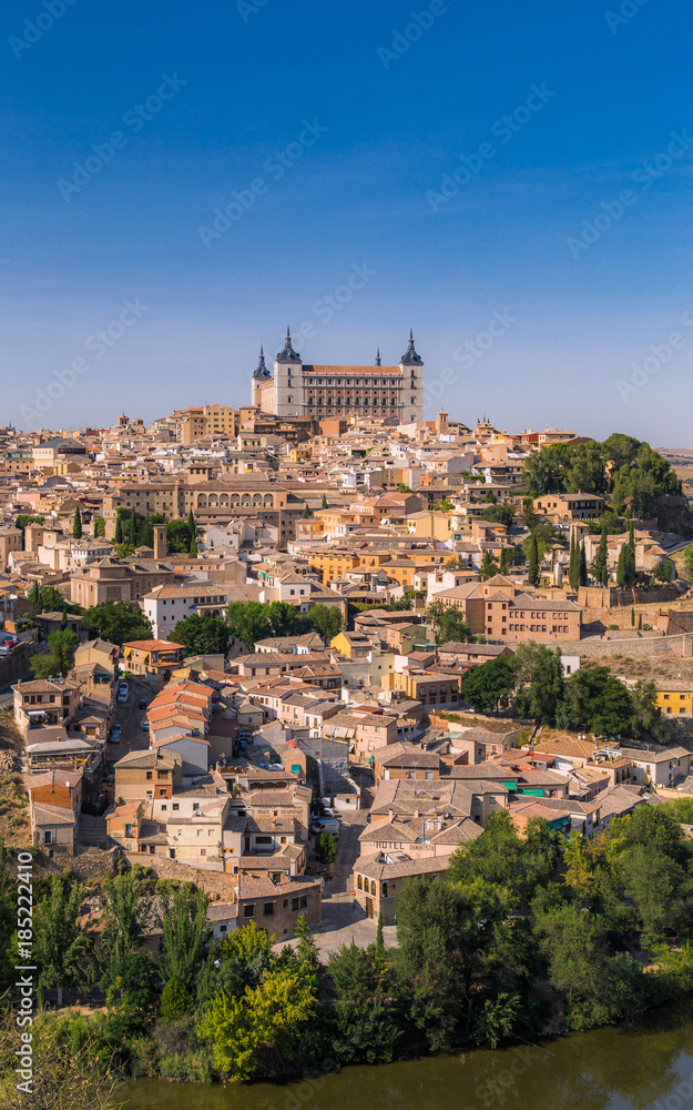 Panoramic view of old town Toledo in Spain