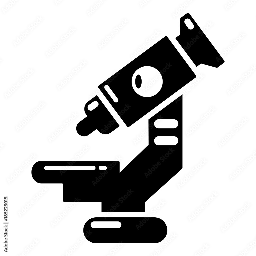 Microscope icon, simple black style